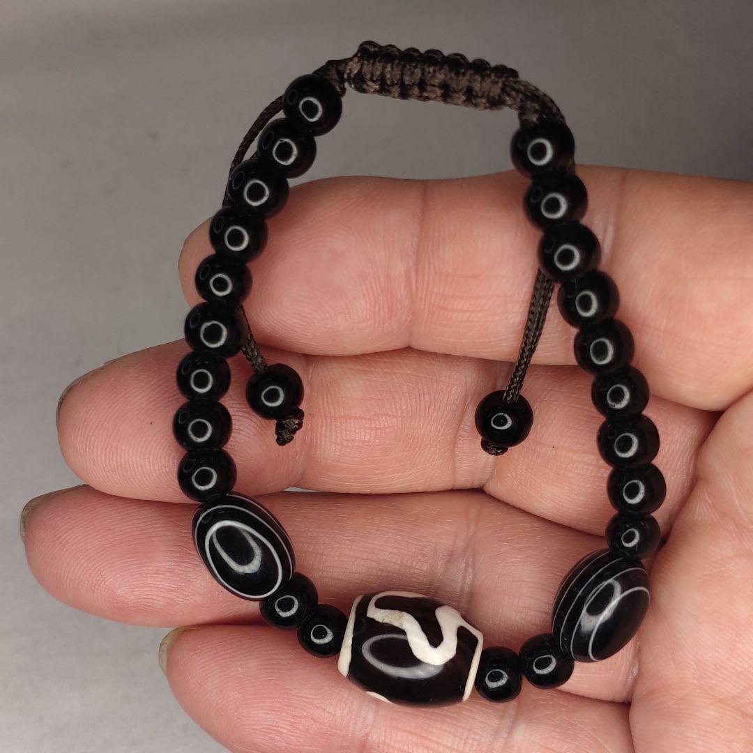 Dzi bead bracelet Tibetan folk craft Lucky Stone Buddhist