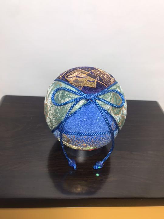 Temari Temari Interior decoration gift Embroidery flower Blue Japan
