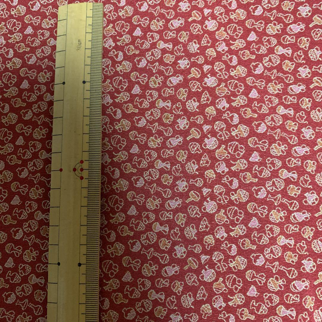 Pure silk Chirimen Kimono Hagire Approx. 33 x 115 Red Enji Komon