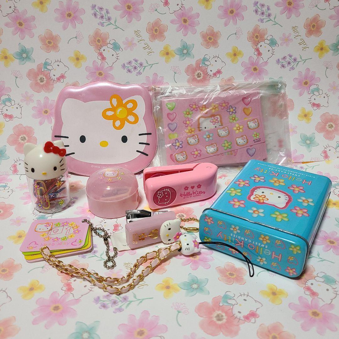 Kao Kitty Flower Mini Letter Set Pencil Sharpener Stapler Sanrio Retro