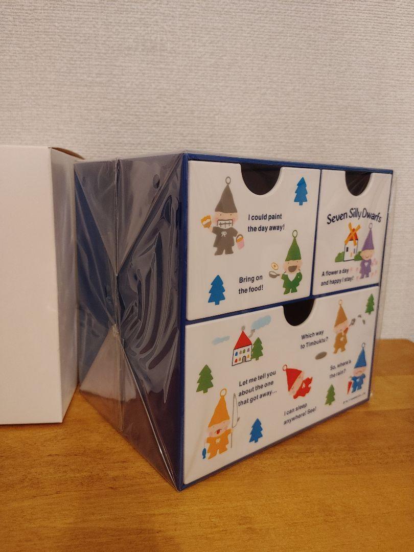 Sanrio Seven Series Dwarf plastic chest with box blue white plastic box