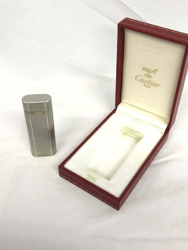 As is For Parts Cartier Lighter Santos Bis Motif SS x GP Silver Gold