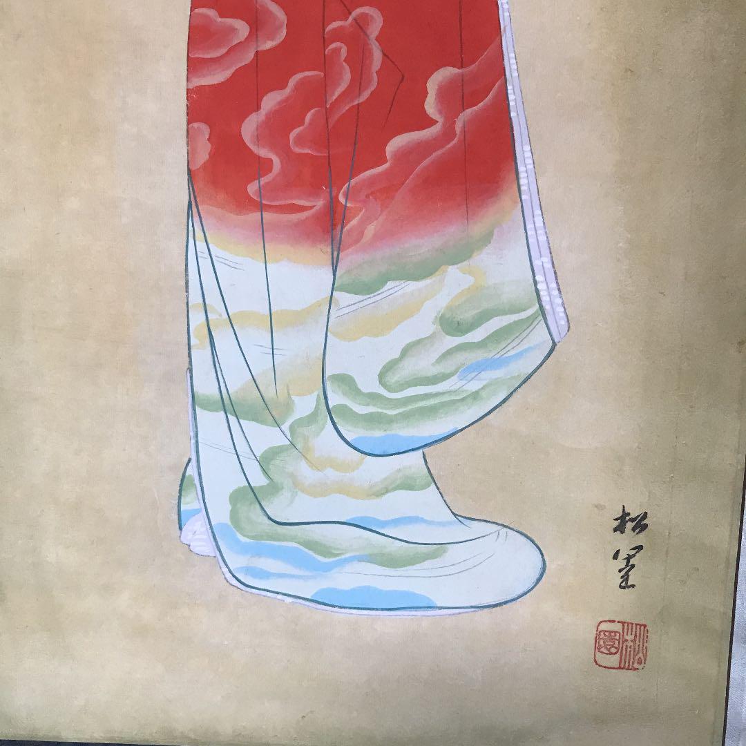 Hanging scroll Japanese painting Uemura Introductory dance copy JAPAN