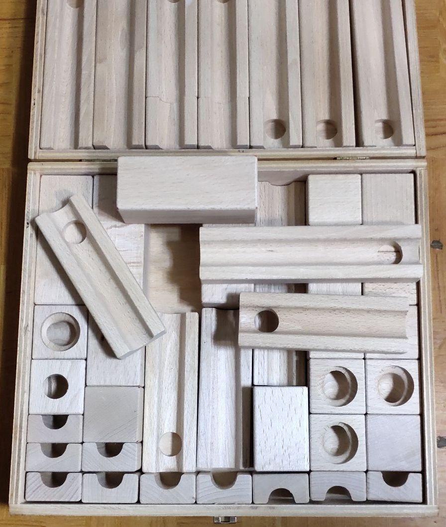 Educational toys Wooden building blocks Marbles Rolling 48 pieces