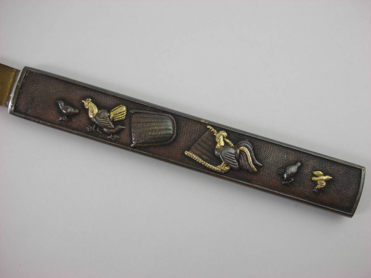 Kozuka Old bird chicken figure Petite Japan Antiques