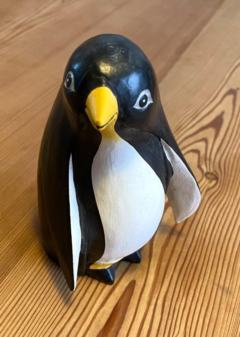 Bali wood carving doll penguins ethnic doll animal object Indonesia