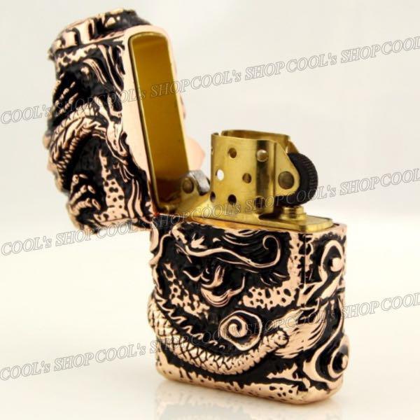 As is For Parts Ryujin full metal jacket oil lighter ZORRO dragon zippo copper
