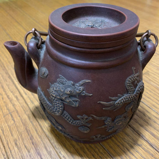 Teapot Vermillion clay Water note Sculpture