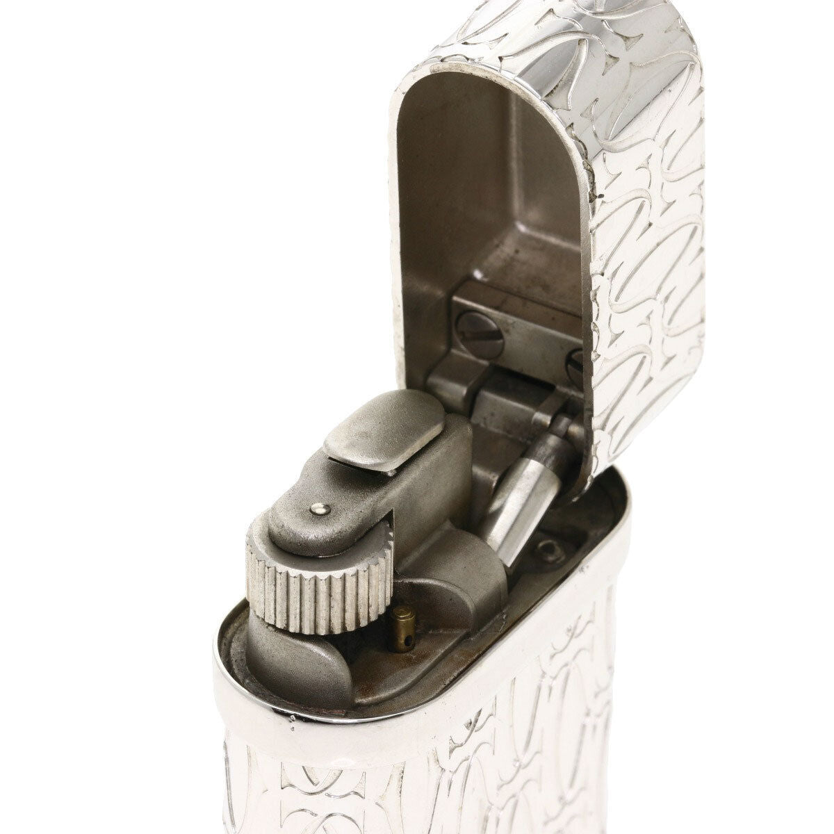 As is For Parts Cartier C de Cartier gas platinum finish lighter metal