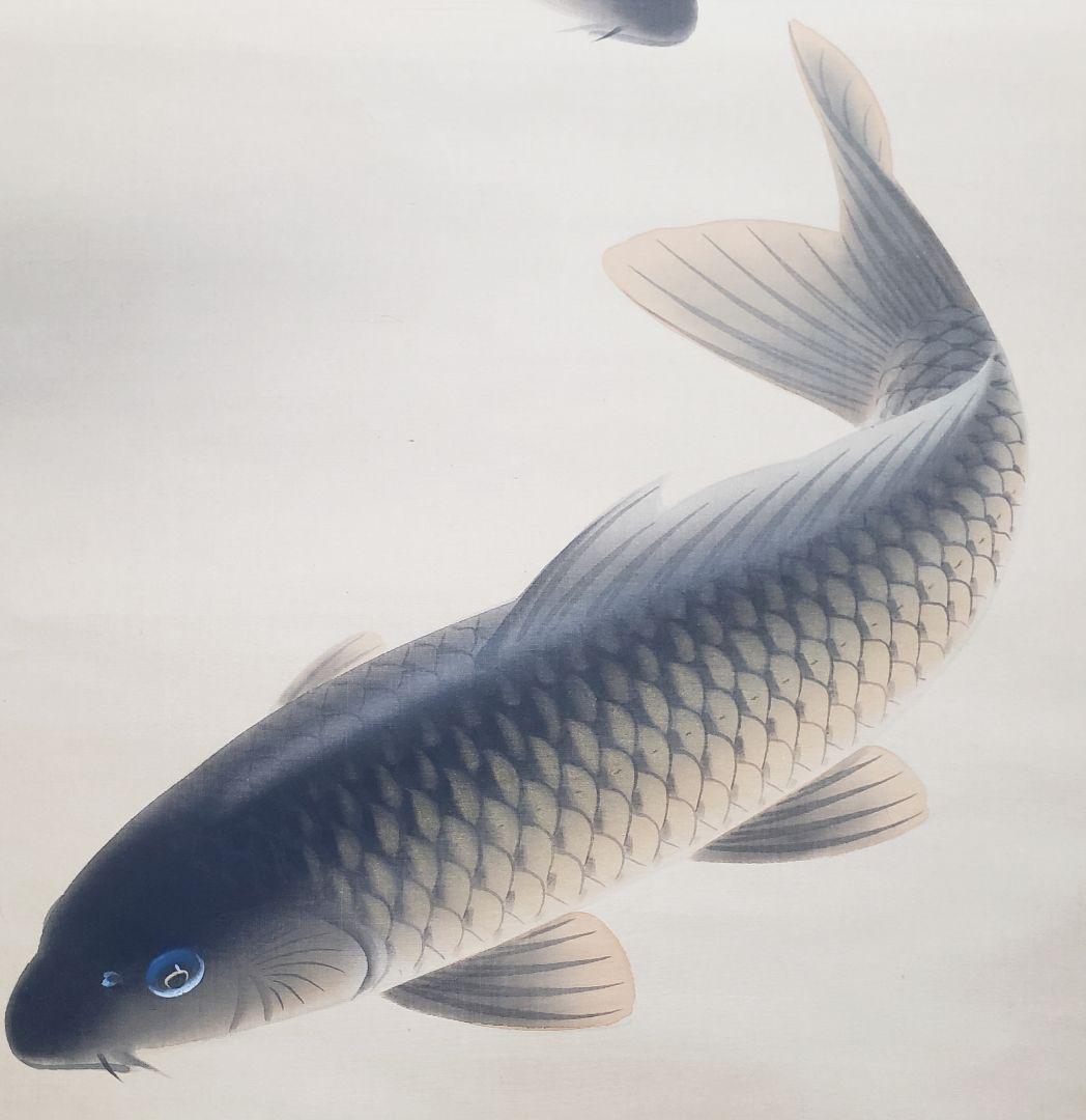 Hanging scroll [Yukoi] Nakajima Seido 2538 Carp succession fish JAPAN