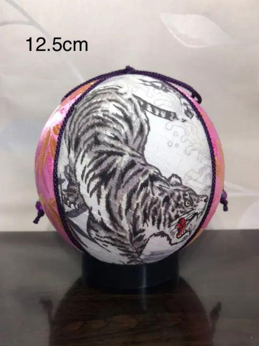 Temari Interior decoration  gift Tiger x Bamboo White background 2