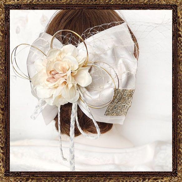 [Photograph! White x Gold] Seijin-shiki Furisode Hair Ornament Wedding