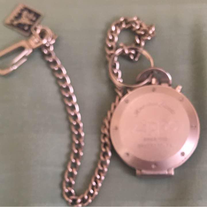 As is For Parts ZIPPO pocket watch analog chain round stainless steel
