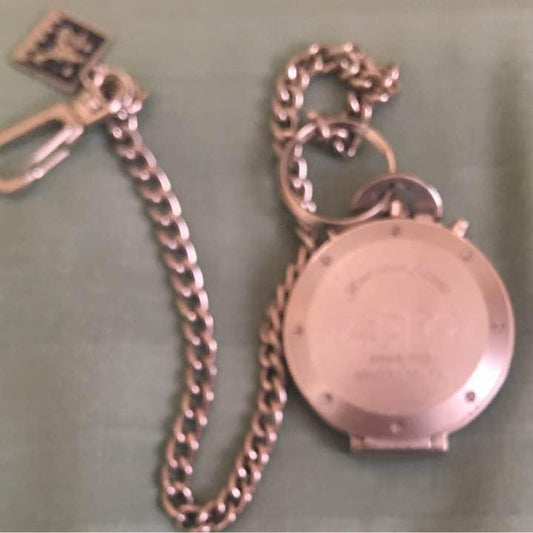 As is For Parts ZIPPO pocket watch analog chain round stainless steel