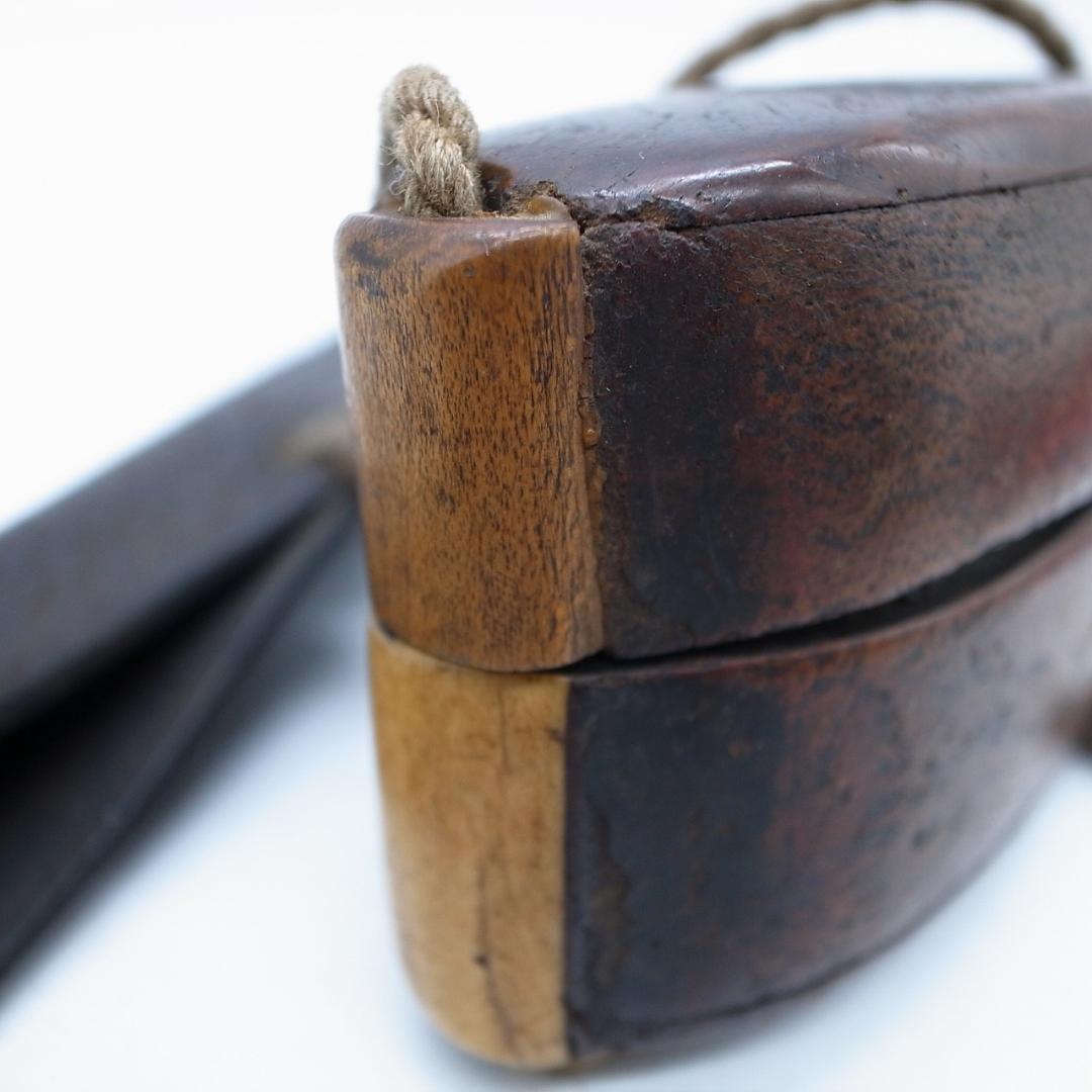 Tobacco pipe, leather pipe, natural wood antler, tobacco pouch