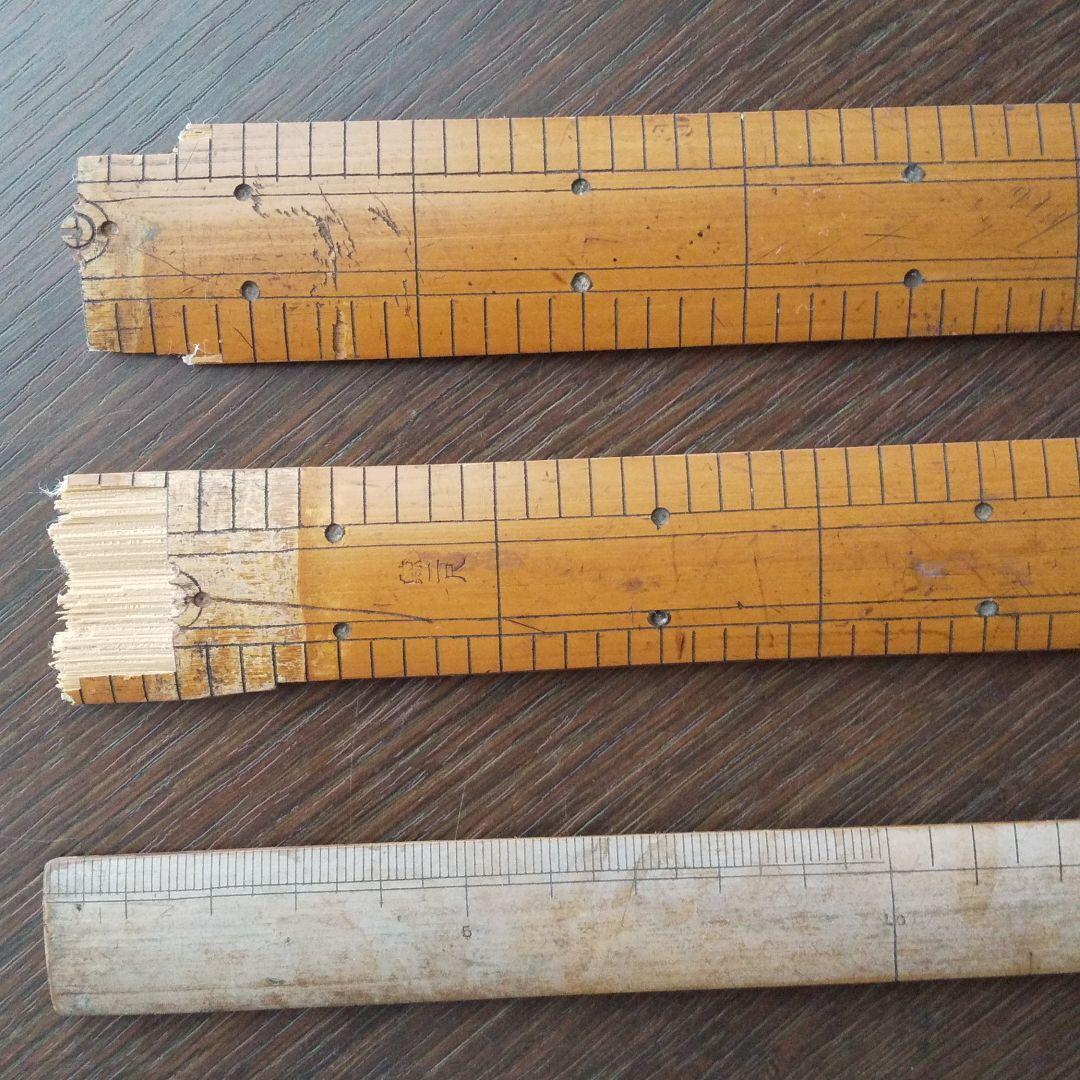 Two types of bamboo rulers Showa Retro Antique