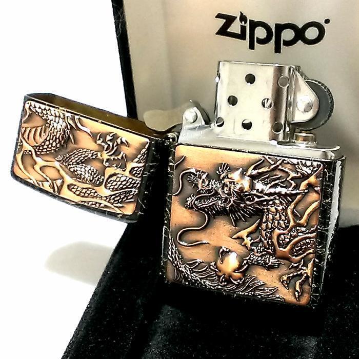 As is for Parts ZIPPO Lighter Rise Metal Red Dragon Gold Warp Thread Black Japan