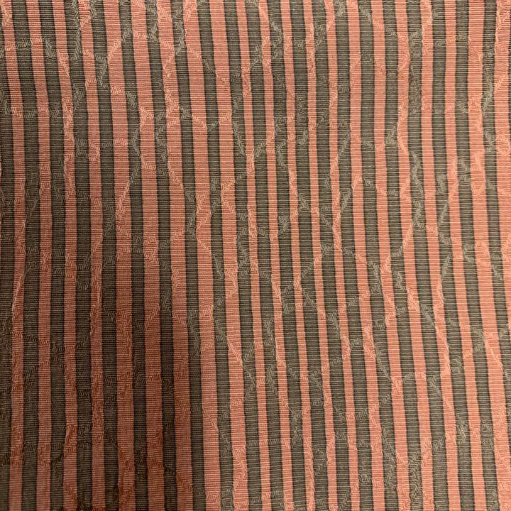 Pure silk kimono Hagire about 25 x 130 Dull pink gray vertical stripes Hagika