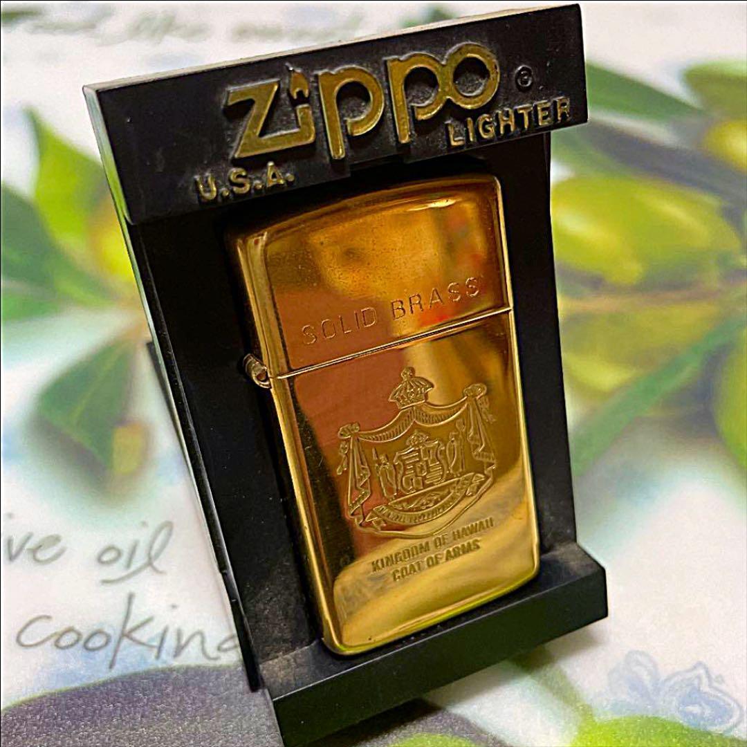 As is for parts ZIPPO lighter SOLID BRASS KINGDOM OF HAWAII unused