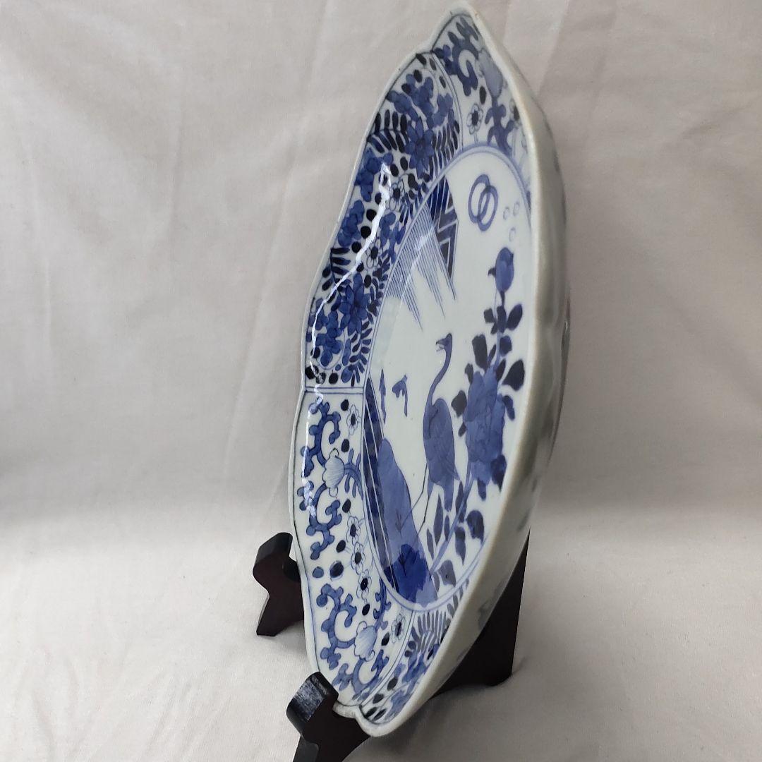 Koimari ware Dyed medium plate Bird-and-flower