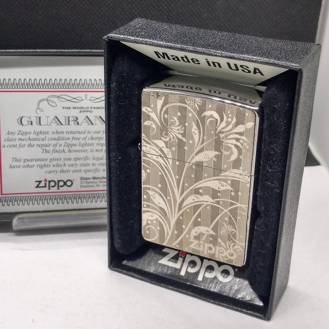 As is For Parts  ZIPPO Floral pattern Plant pattern Metal Zippo
