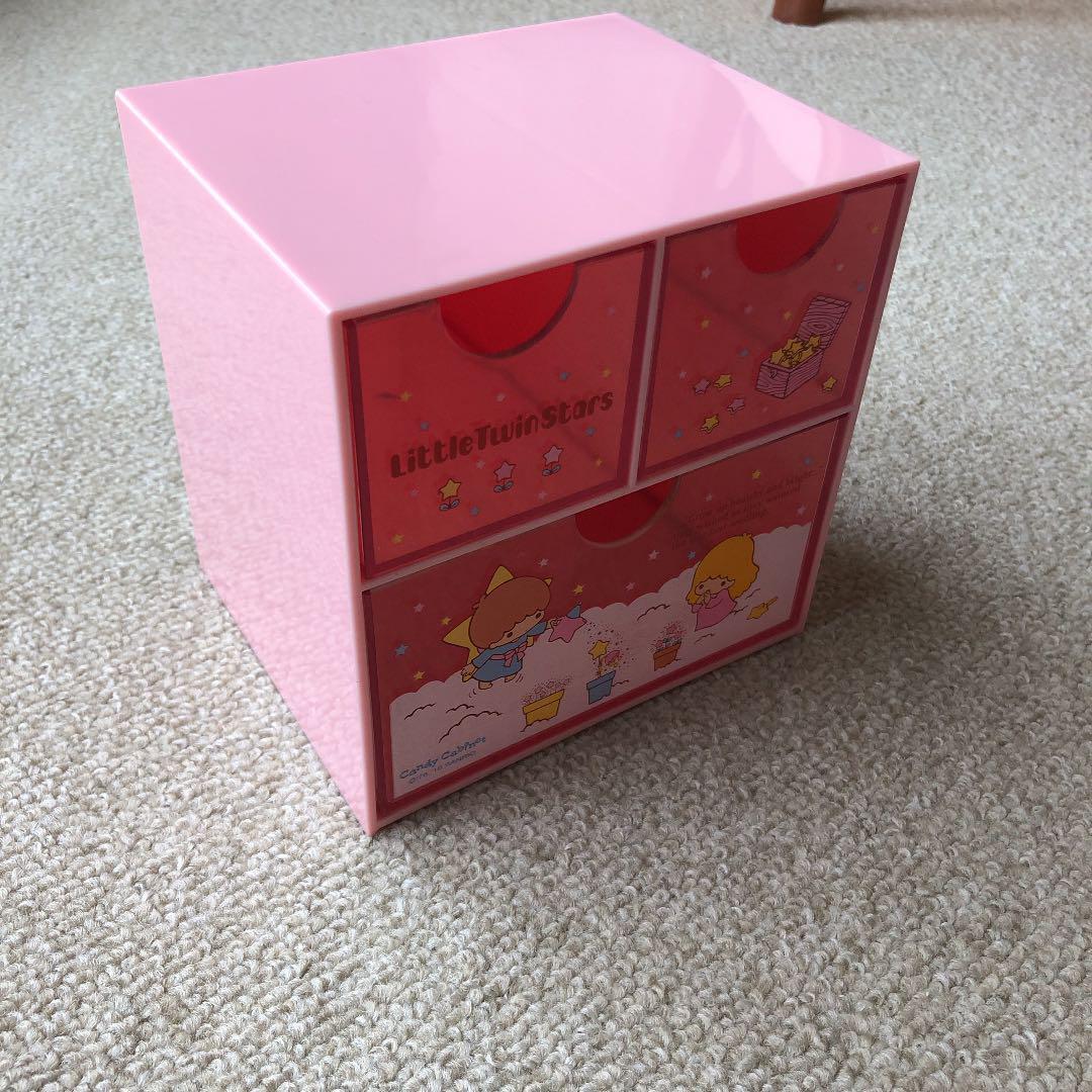 Sanrio Kikirara retro plastic chest pink square with cracks