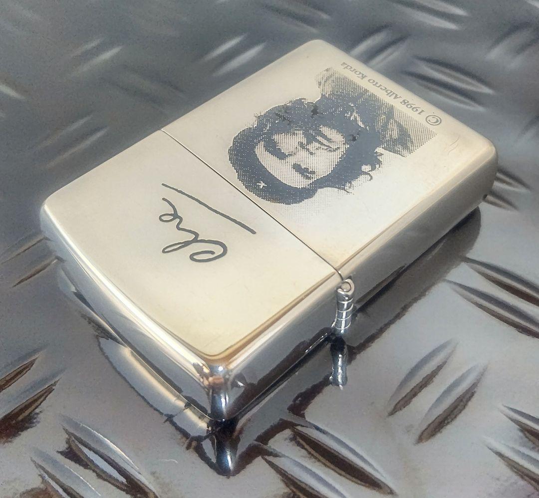 As is for parts Zippo チェ・ゲバラ Silver plating 1998年製 廃盤品