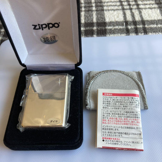 【新品】ZIPPO スターリングシルバー ／天然ダイヤ