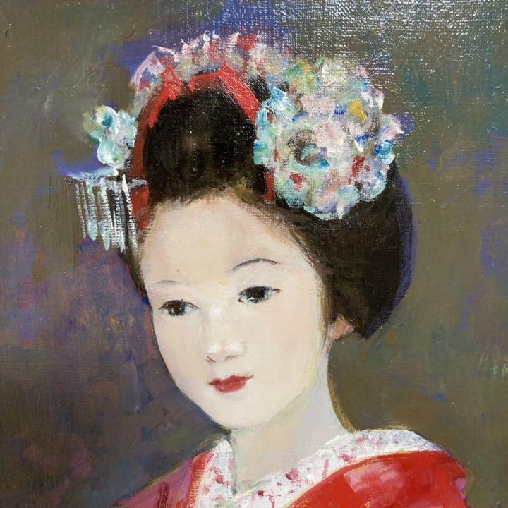 [Genuine Guarantee] Takeo Takahashi "Maiko" Oil Painting