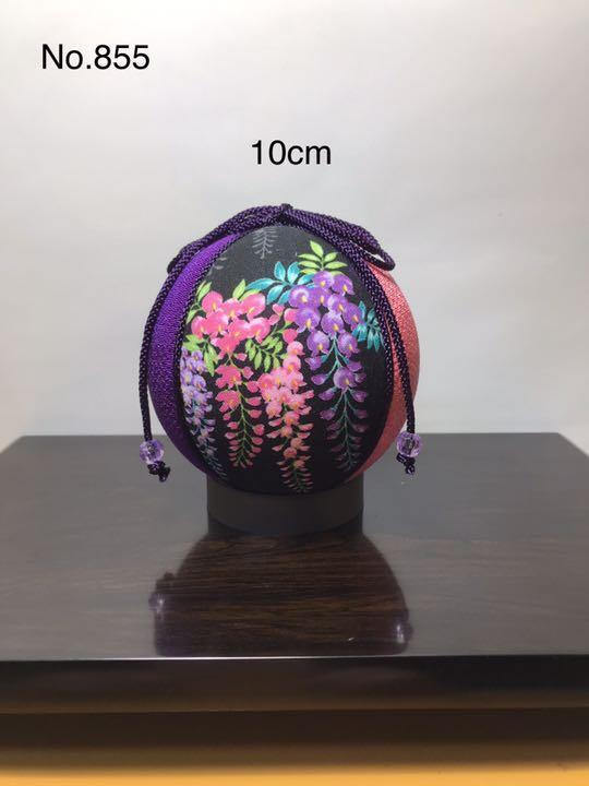 Temari Interior decoration  gift Wisteria black background Seasonal flowers
