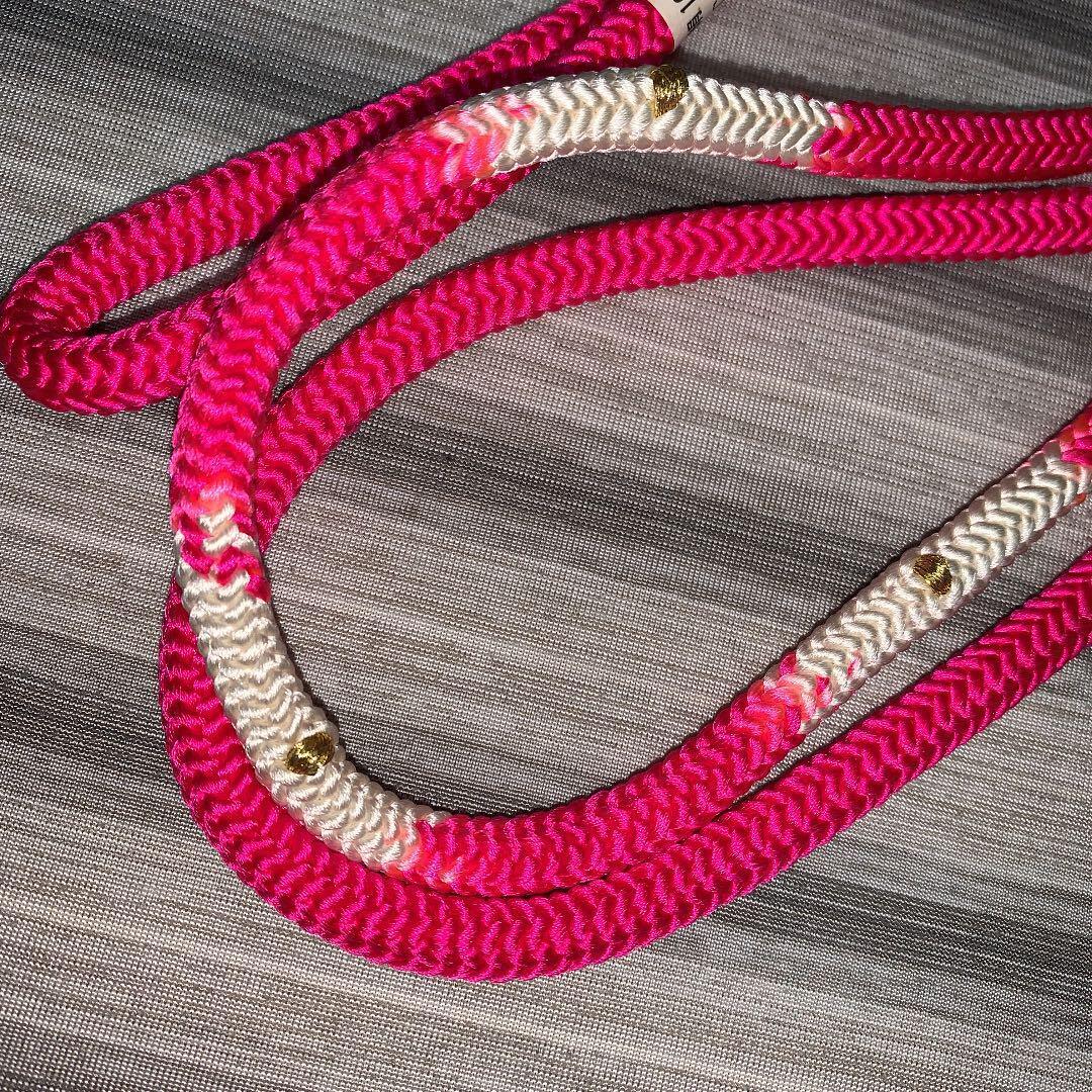 New pure silk obijime dark peach beige gold dark pink round set