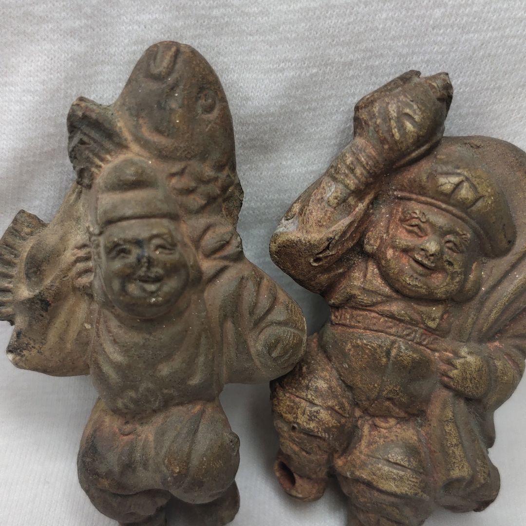 Daikoku-sama + Ebisu-sama Ceramics Period items Edo antiques