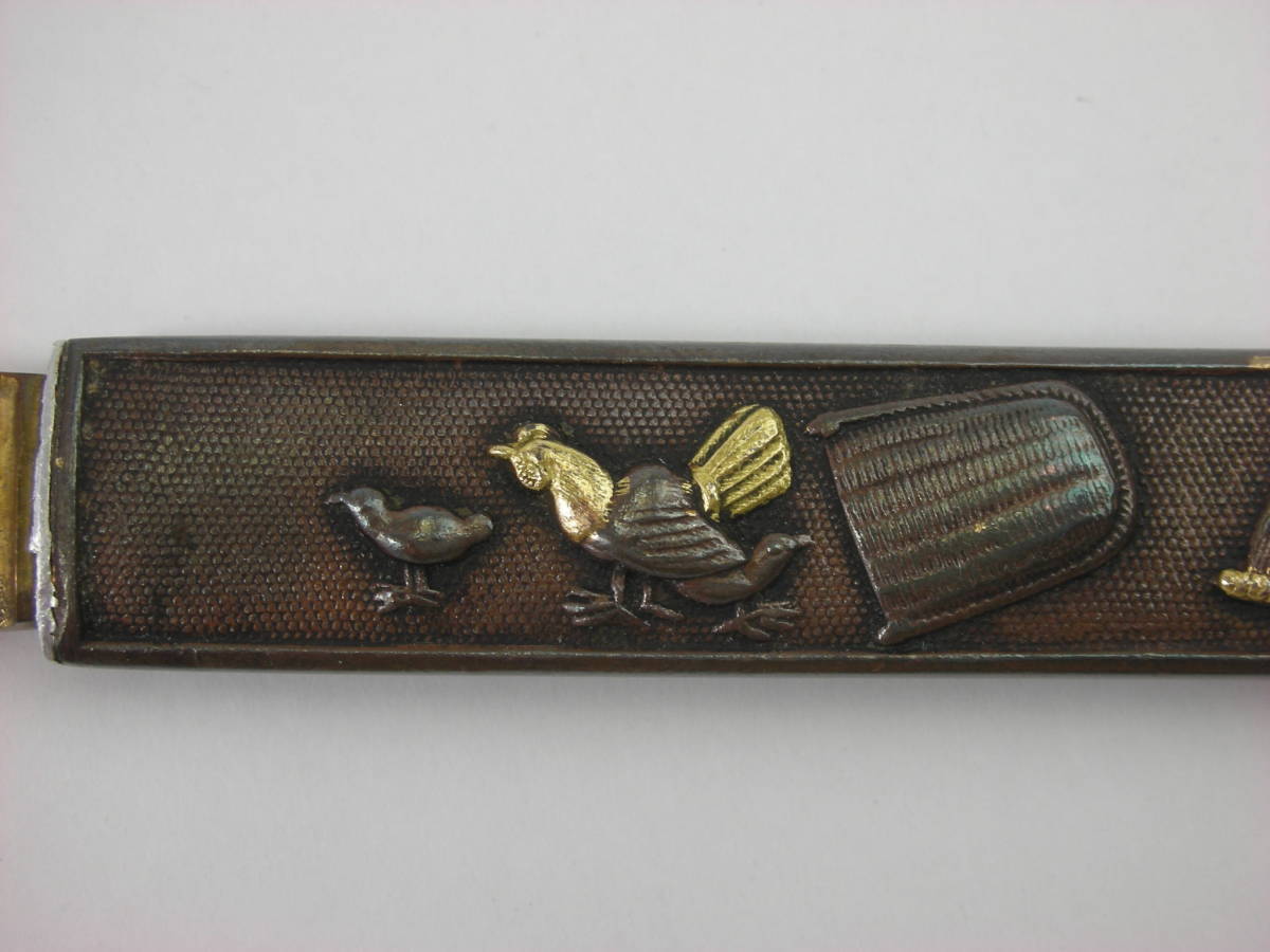 Kozuka Old bird chicken figure Petite Japan Antiques