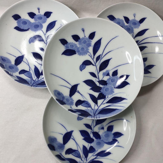 Nabeshima ware dyed small plate 4 pieces hand-painted late