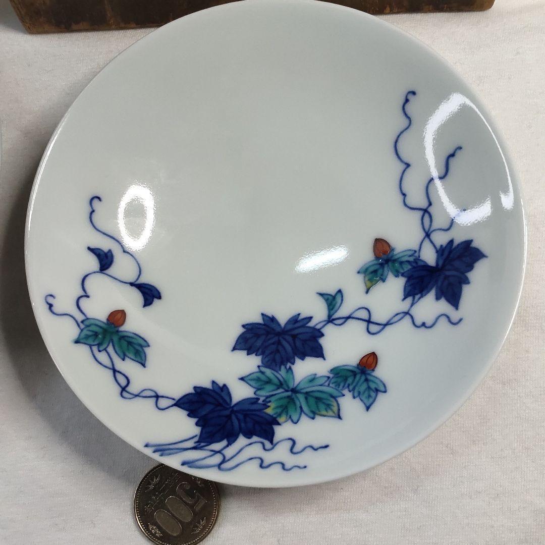 Imaizumi Imaemon 5 deep plates Nishiki Tsutae Co-box Hand-painted