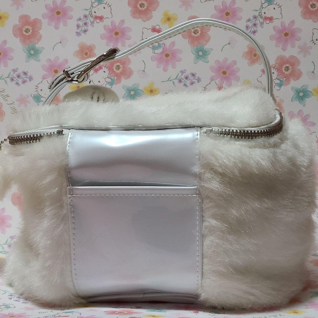 Kitty Enamel & Fur Vanity Bag Pouch Sanrio Retro