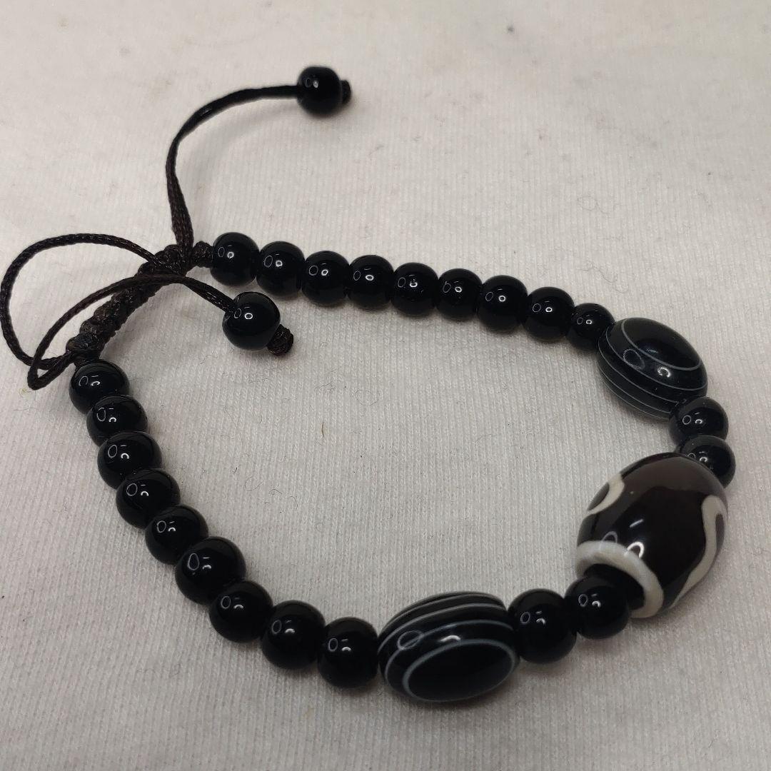 Dzi bead bracelet Tibetan folk craft Lucky Stone Buddhist