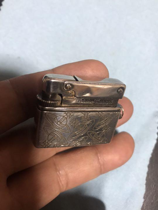 As is For Parts Vivienne 925 silver gas lighter silverware Double-sided pattern
