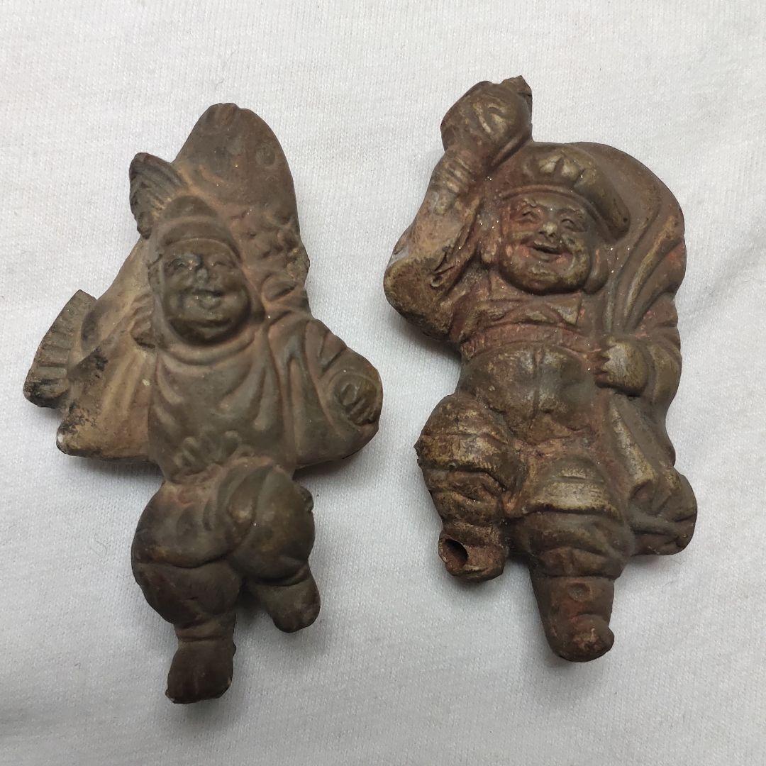 Daikoku-sama + Ebisu-sama Ceramics Period items Edo antiques