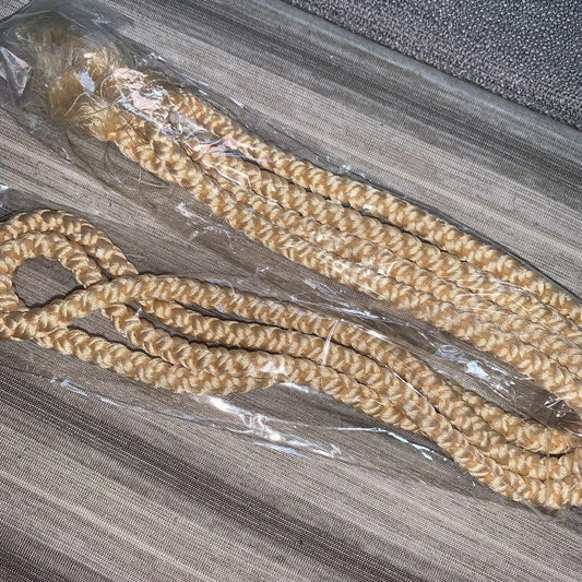 Unused pure silk obijime light beige light pink beige hand-assembled