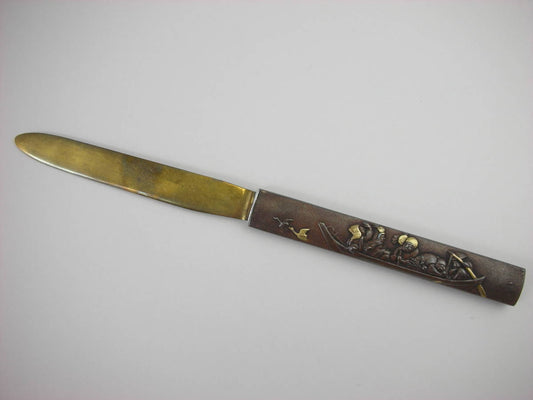 Kozuka Old bird person riding a ship Japanese Antiques