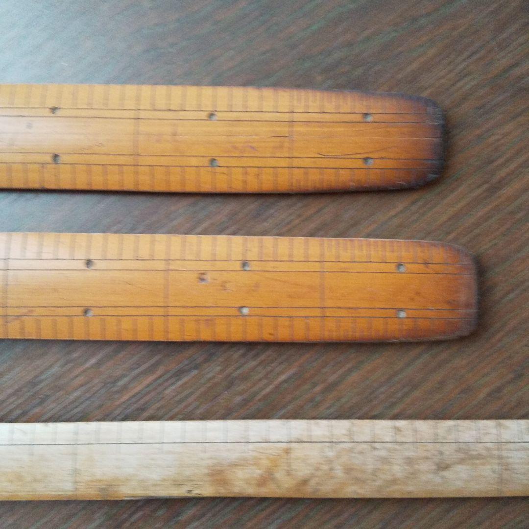 Two types of bamboo rulers Showa Retro Antique