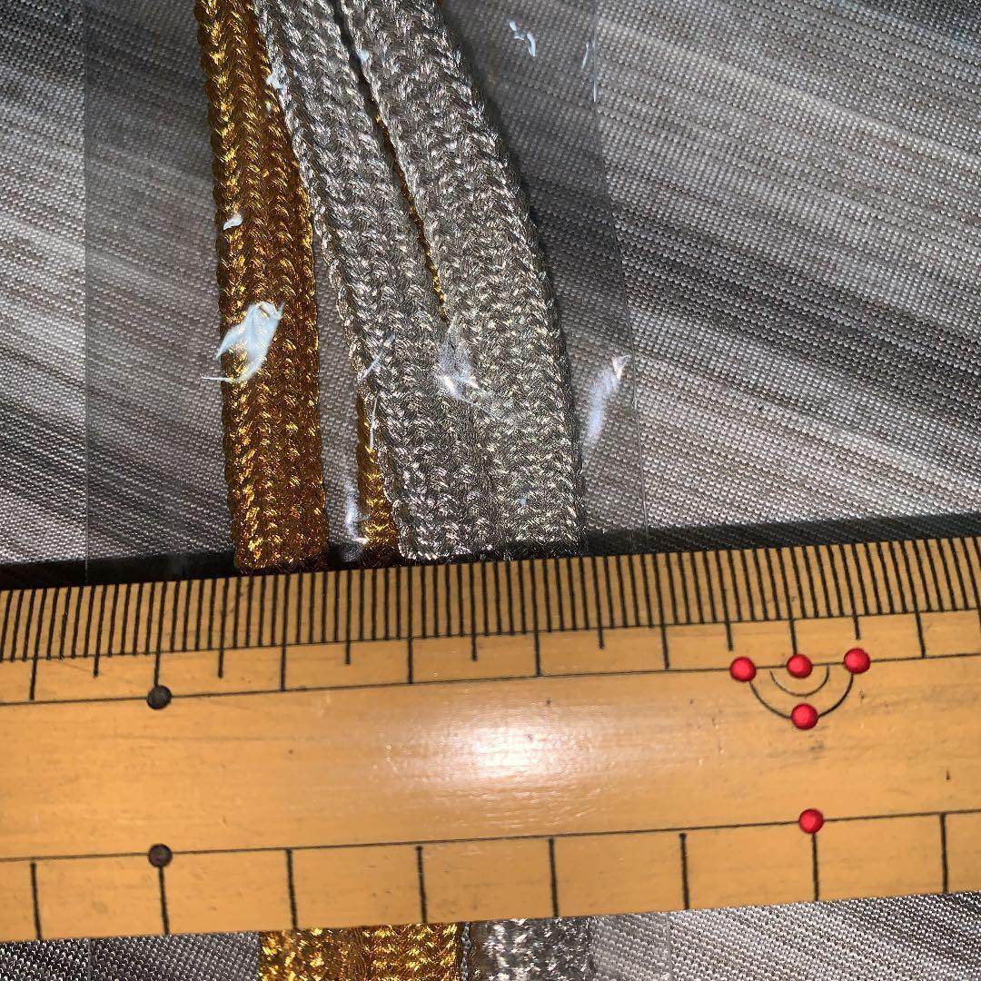 Unused pure silk obijime gold silver gold silver