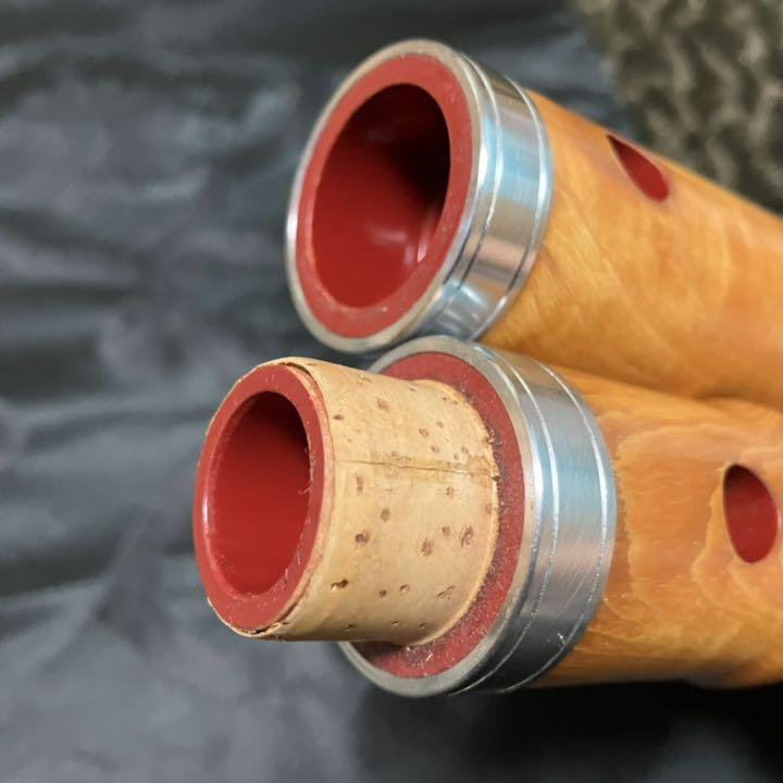 Shakuhachi Kinko-ryu 1-shaku-9-sun pipe with inscription and mouthpiece cap