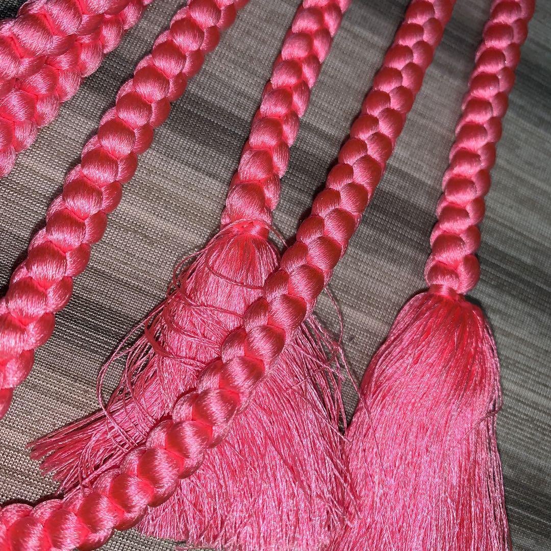 New pure silk obijime peach pink round set