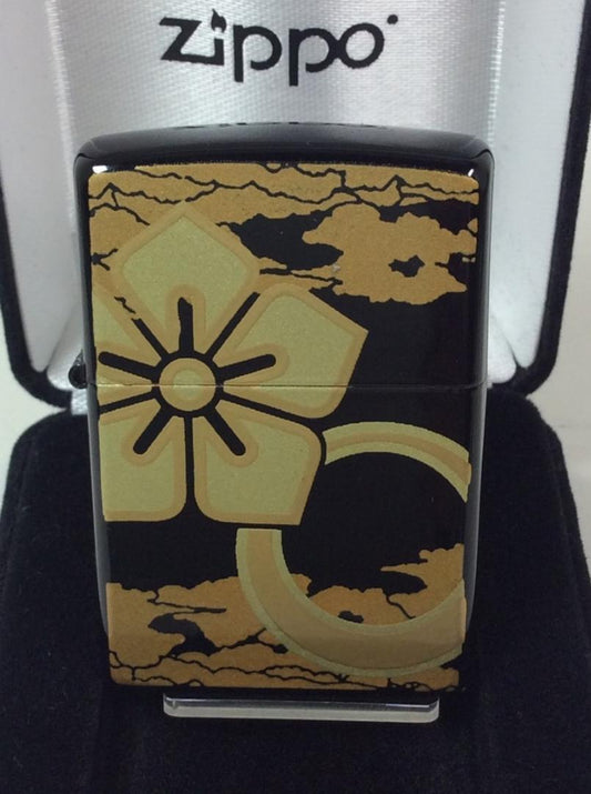 As is For Parts Zippo Genuine gold lacquer Mitsuhide Akechi Black lacquer velor