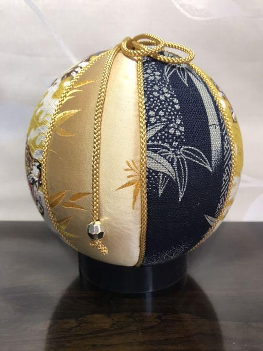Temari  Interior decoration  gift Tiger x Bamboo Yellow Ground 2