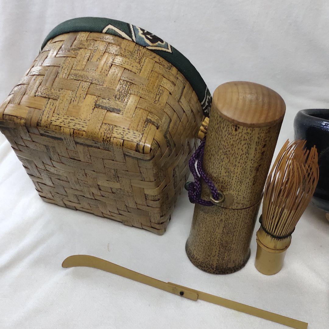 Tea utensils Portable Nodate set Black tea bowl Wooden bowl Bamboo chasen