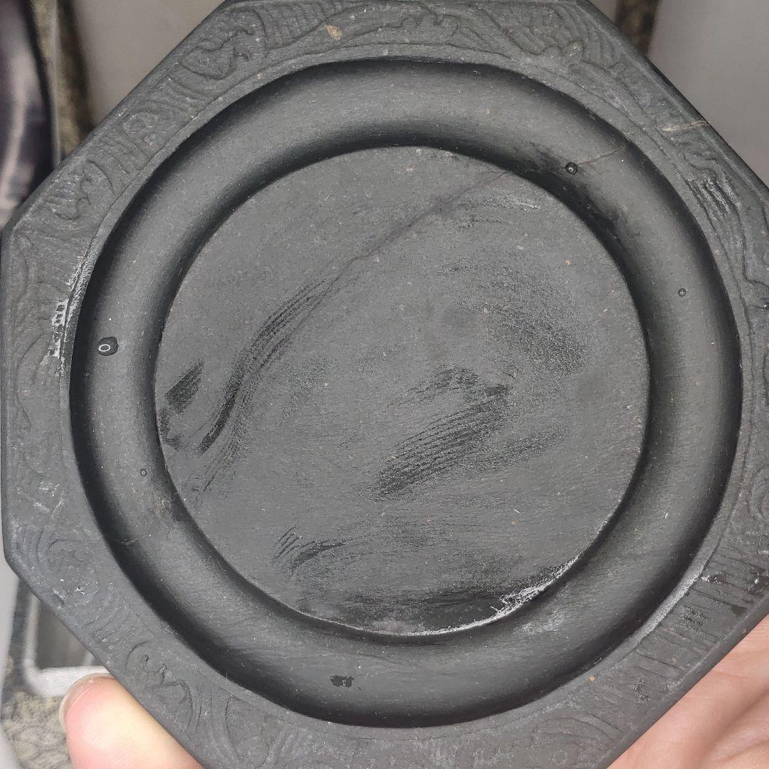 Star anise Octagonal inkstone Chinese writing tools Wooden box