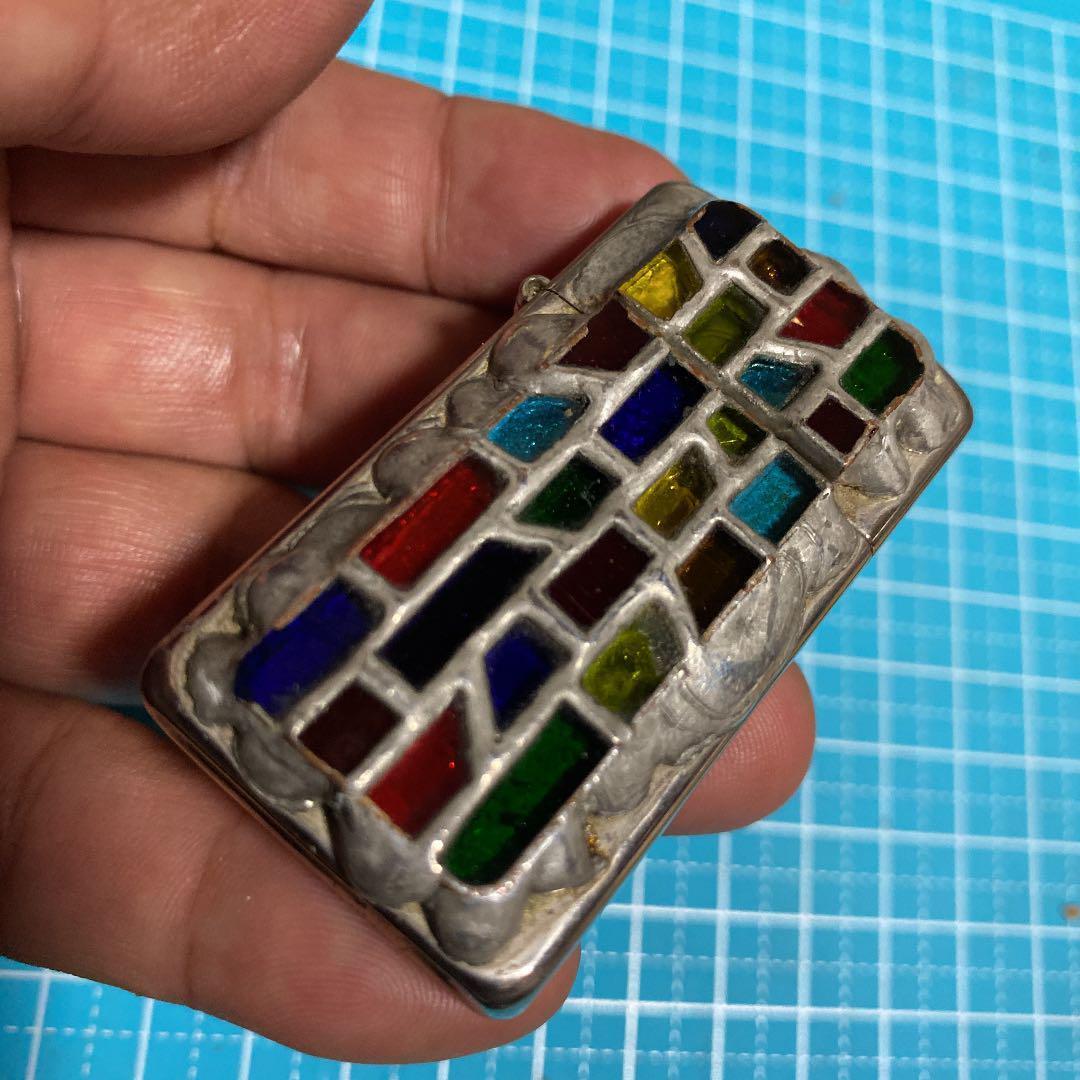 As is For Parts Zippo Lighter stained glass slim